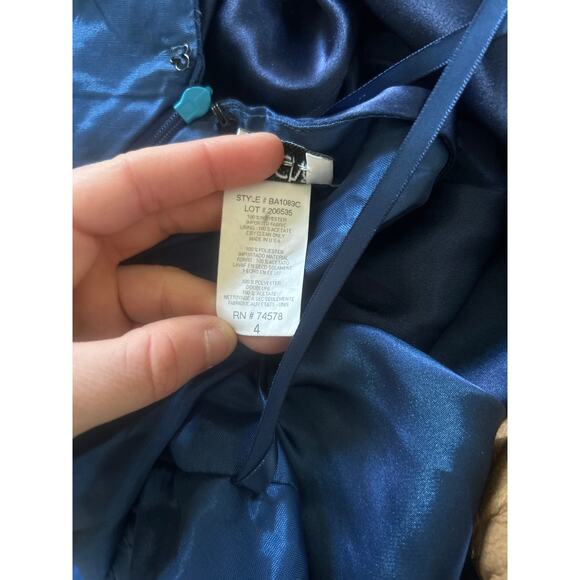 Cache Blue Ombre Satin Gown Y2K Vintage sz 4 - Picture 9 of 10